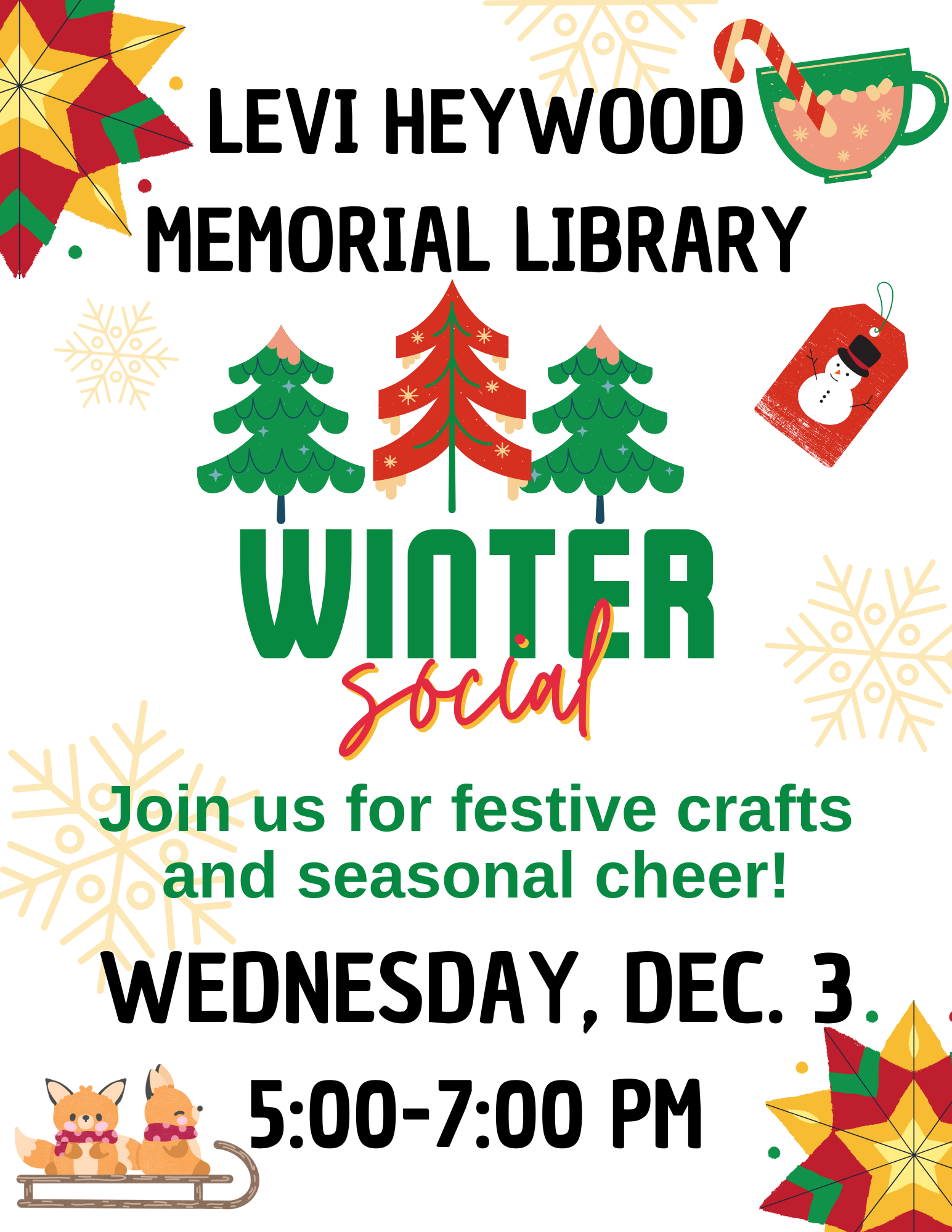 Winter Social December 3 5-7PM